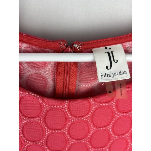 Julia Jordan Fuchsia Pink Sheath Dress | Size 4 | White Stitch Detail - Picture 3 of 6